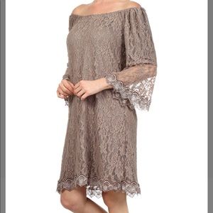 L & B off-shoulder lace dress